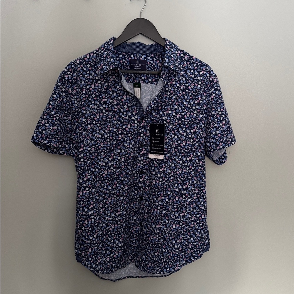 Floral Navy Blue Men's Shirt